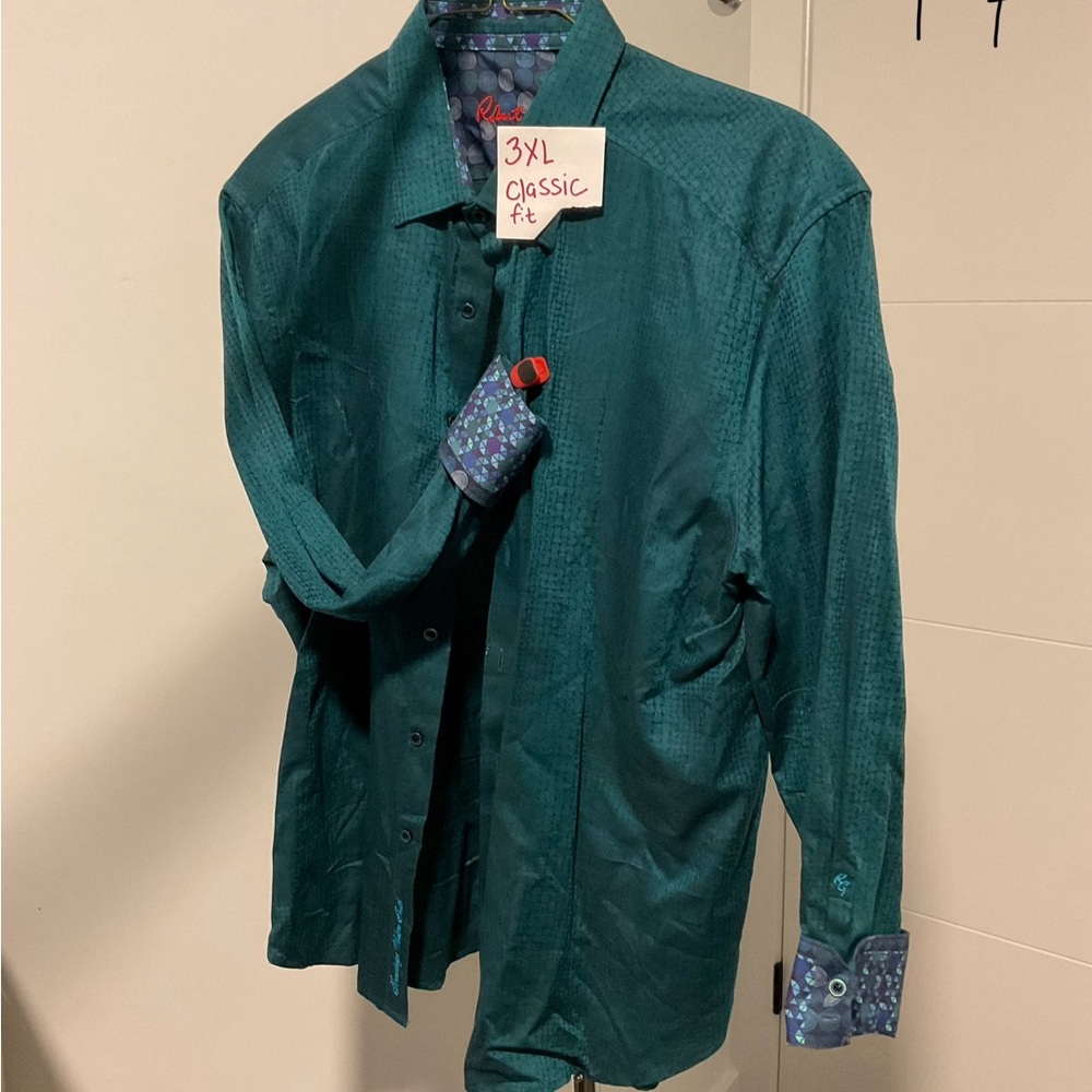 Robert Graham Teal Casual Button Down Shirt
